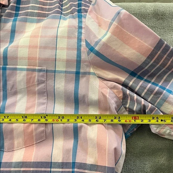 Club Room Men's Pink and Blue Plaid Shirt - Picture 3 of 5